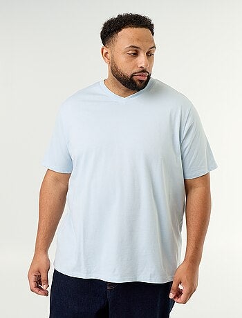 T-shirt en coton à col V pour homme