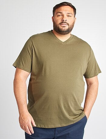 T-shirt en coton à col V pour homme