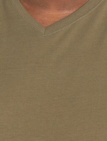T-shirt en coton à col V pour homme