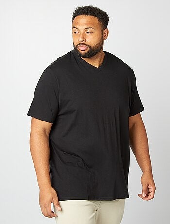 T-shirt en coton à col V pour homme