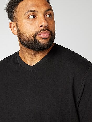 T-shirt en coton à col V pour homme