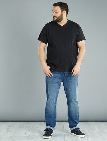 T-shirt en coton à col V pour homme