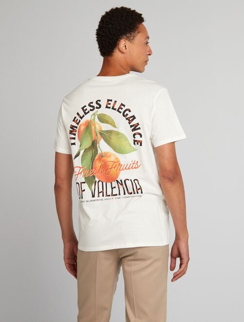 T-shirt en coton à coupe droite avec imprimé - Kiabi