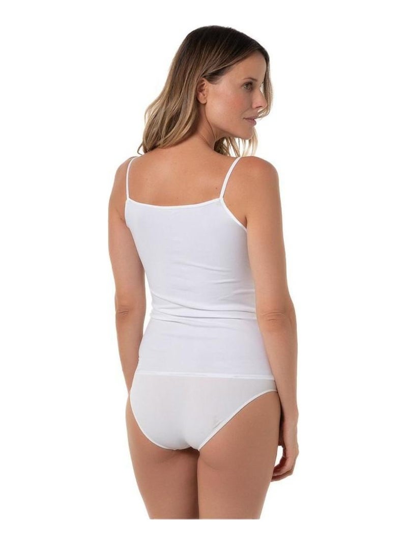 T-shirt en coton à fines bretelles, Maily Blanc - Kiabi