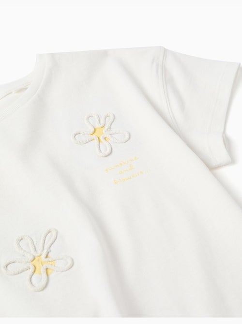 T-shirt en coton à imprimé floral 3D - Kiabi