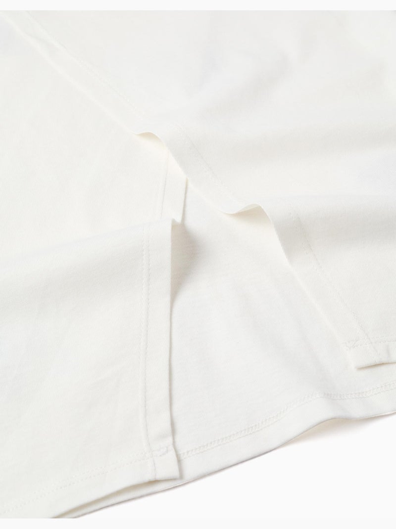 T-shirt en coton à imprimé floral 3D Blanc - Kiabi