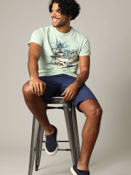 T-shirt en coton à manches courtes avec graphisme sur le devant 'Deeluxe' - Kiabi