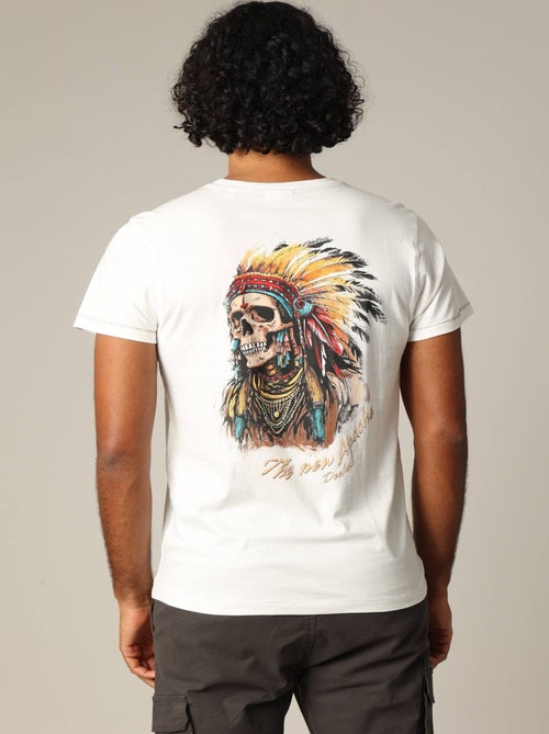 T-shirt en coton à manches courtes avec TEXTE ET GRAPHS 'Deeluxe' - Kiabi