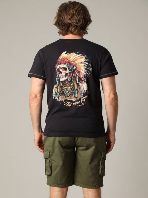T-shirt en coton à manches courtes avec TEXTE ET GRAPHS 'Deeluxe' - Kiabi