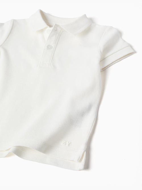 T-shirt en coton, à manches courtes, boutons - Kiabi