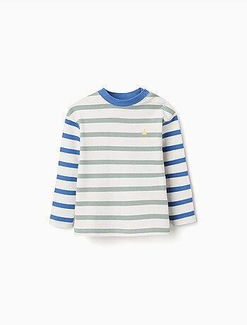 T-shirt en coton à manches longues à rayures