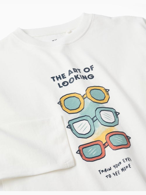 T-shirt en coton à manches longues avec imprimé Art of Looking - Kiabi T-shirt en coton à manches longues avec imprimé Art of Looking - Kiabi