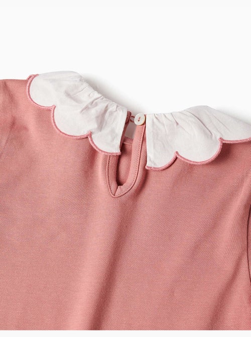 T-shirt en coton à manches longues avec imprimé artistique floral - Kiabi