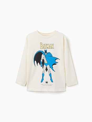 T-shirt en coton à manches longues avec imprimé batman