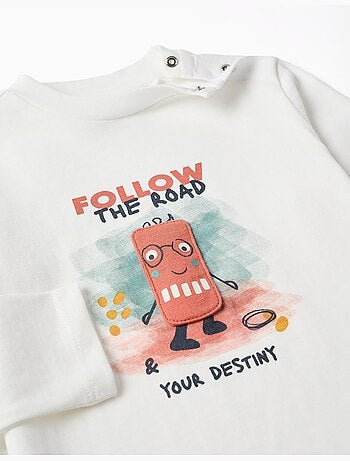 T-shirt en coton à manches longues avec imprimé destiny