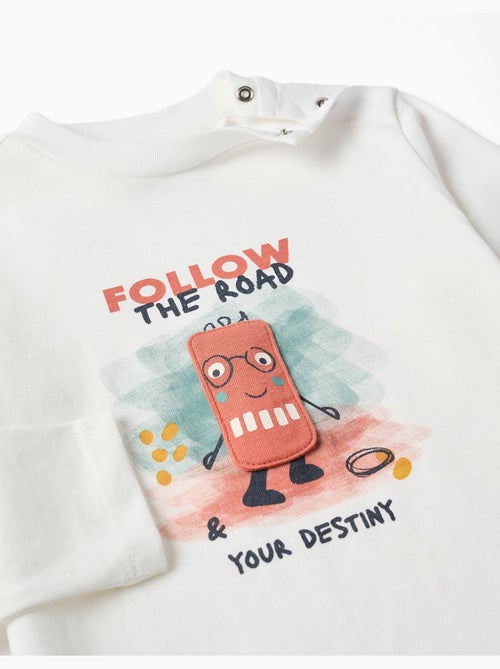 T-shirt en coton à manches longues avec imprimé destiny - Kiabi