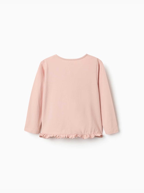 T-shirt en coton à manches longues avec imprimé et ourlet volanté - Kiabi T-shirt en coton à manches longues avec imprimé et ourlet volanté - Kiabi