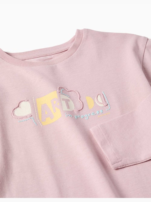 T-shirt en coton à manches longues avec imprimé et volants - Kiabi T-shirt en coton à manches longues avec imprimé et volants - Kiabi