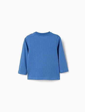 T-shirt en coton à manches longues avec imprimé ours
