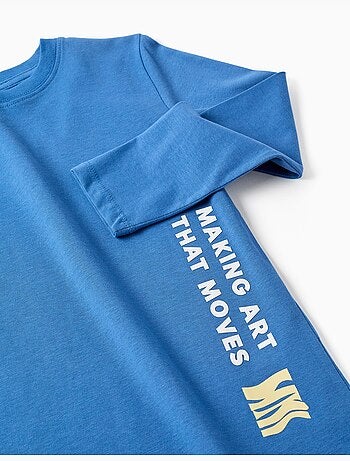 T-shirt en coton à manches longues avec imprimé Making Art