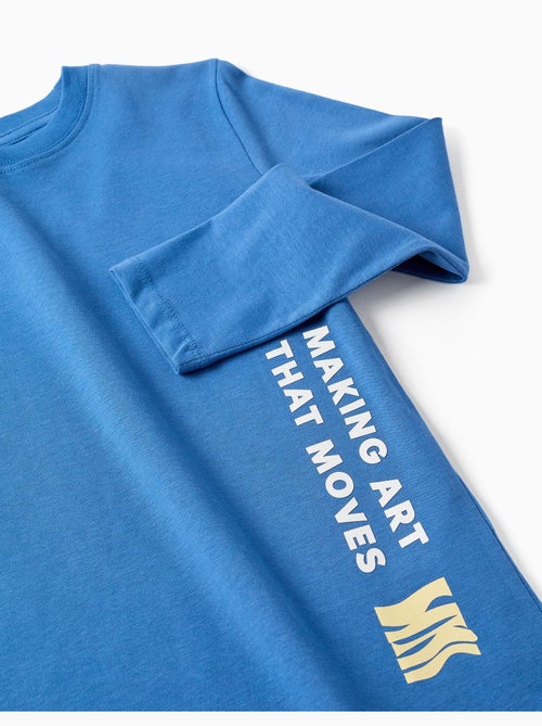 T-shirt en coton à manches longues avec imprimé Making Art - Kiabi T-shirt en coton à manches longues avec imprimé Making Art - Kiabi