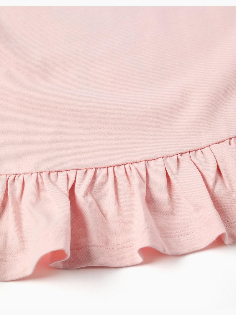 T-shirt en coton à manches longues avec imprimé minnie Rose - Kiabi