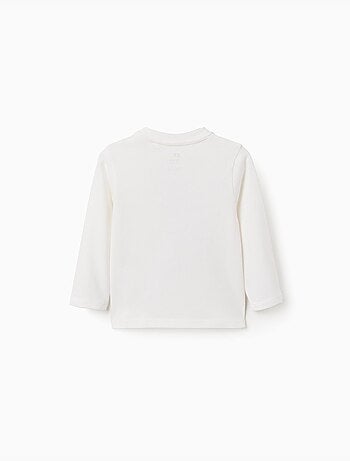 T-shirt en coton à manches longues avec imprimé ours