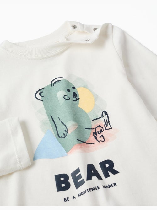 T-shirt en coton à manches longues avec imprimé ours - Kiabi T-shirt en coton à manches longues avec imprimé ours - Kiabi