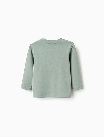 T-shirt en coton à manches longues avec imprimé perroquet