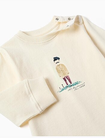 T-shirt en coton à manches longues avec imprimé peintre