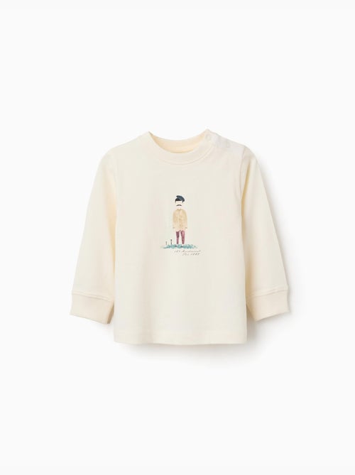 T-shirt en coton à manches longues avec imprimé peintre - Kiabi T-shirt en coton à manches longues avec imprimé peintre - Kiabi