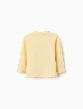 T-shirt en coton à manches longues avec imprimé perroquet