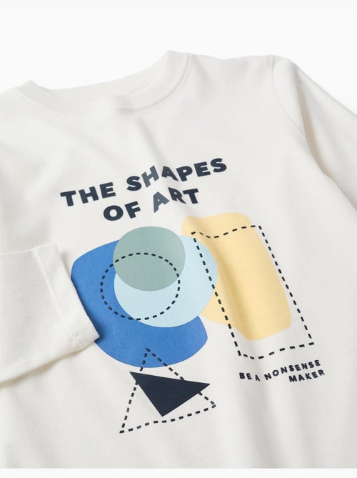 T-shirt en coton à manches longues avec imprimé Shapes - Kiabi T-shirt en coton à manches longues avec imprimé Shapes - Kiabi