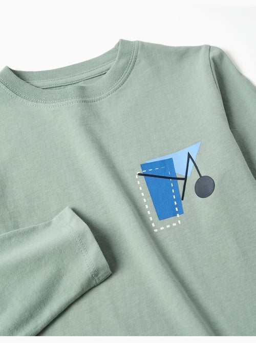 T-shirt en coton à manches longues avec imprimé Shapes - Kiabi T-shirt en coton à manches longues avec imprimé Shapes - Kiabi