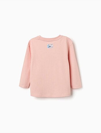 T-shirt en coton à manches longues avec imprimé stitch vibes