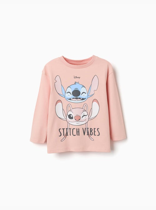 T-shirt en coton à manches longues avec imprimé stitch vibes - Kiabi T-shirt en coton à manches longues avec imprimé stitch vibes - Kiabi