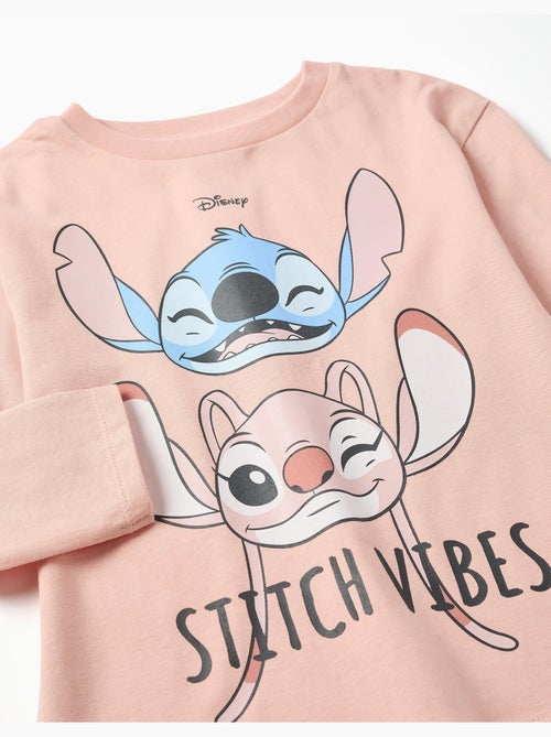 T-shirt en coton à manches longues avec imprimé stitch vibes - Kiabi T-shirt en coton à manches longues avec imprimé stitch vibes - Kiabi