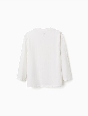T-shirt en coton à manches longues avec imprimé studio
