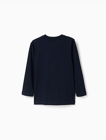 T-shirt en coton à manches longues avec imprimé ZY