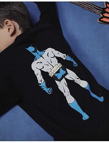 T-shirt en coton à manches longues avec imprimés batman