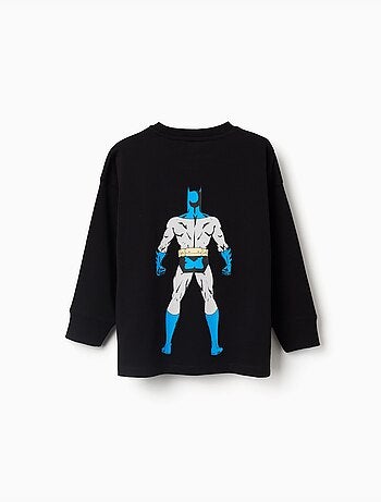 T-shirt en coton à manches longues avec imprimés batman
