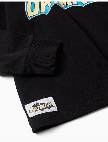 T-shirt en coton à manches longues avec imprimés batman
