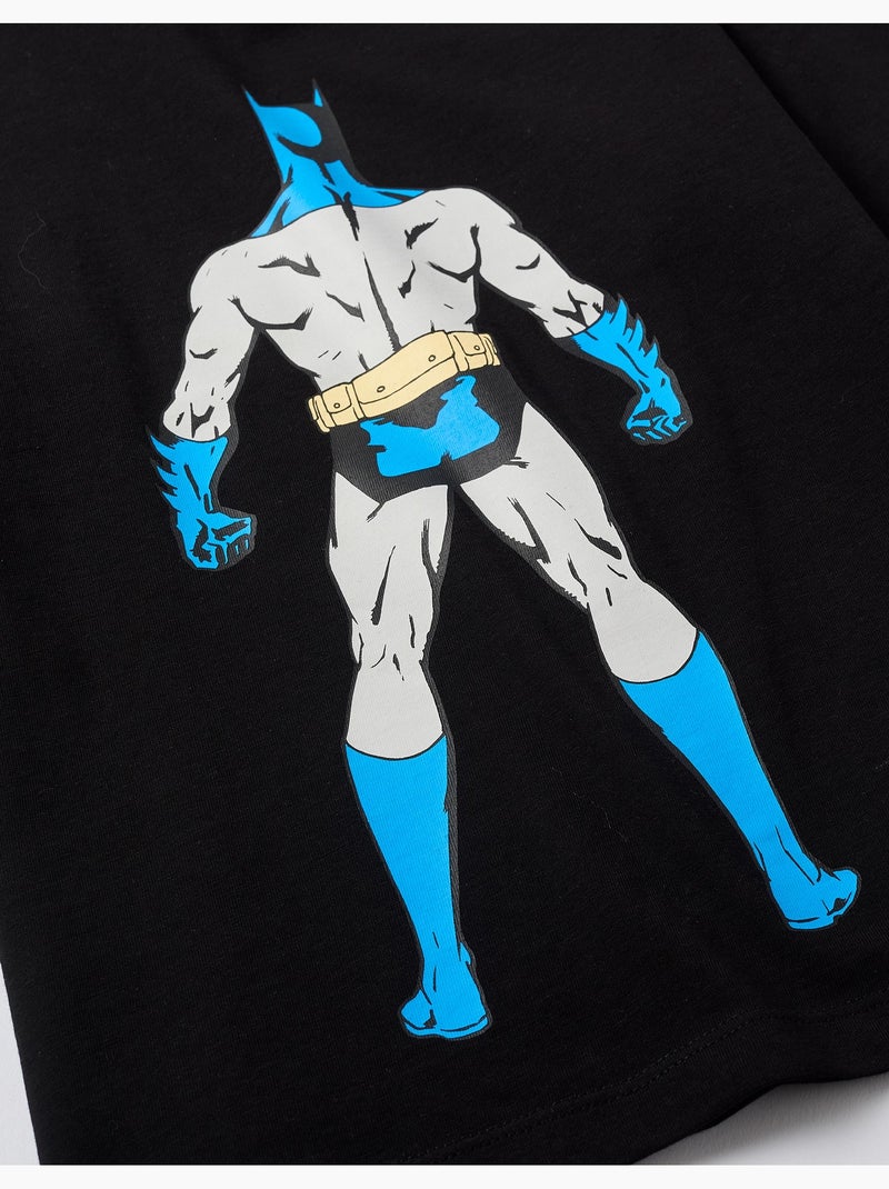 T-shirt en coton à manches longues avec imprimés batman Noir Noir - Kiabi