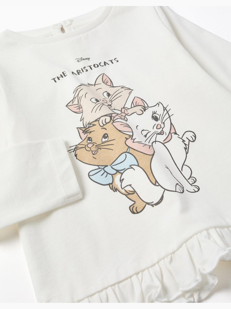 T-shirt en coton à manches longues avec Les Aristochats Blanc - Kiabi