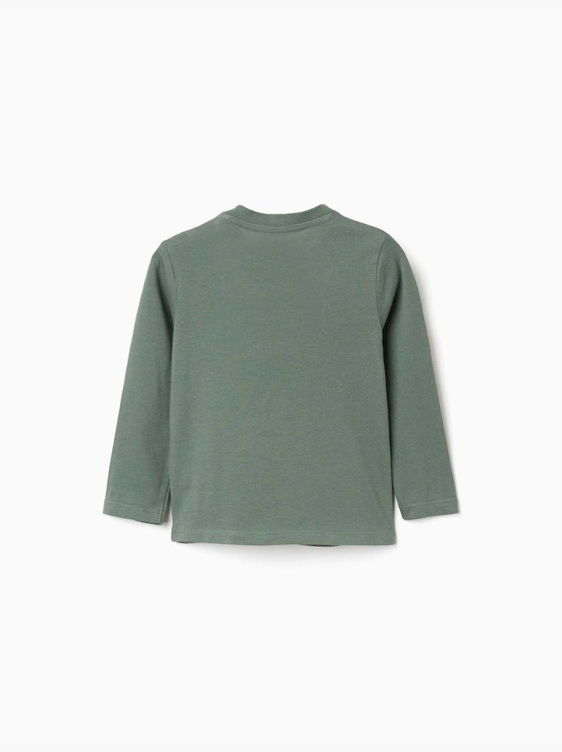 T-shirt en coton à manches longues avec Paddington Vert foncé - Kiabi