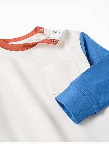 T-shirt en coton à manches longues avec poche