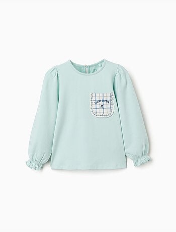 T-shirt en coton à manches longues avec poche