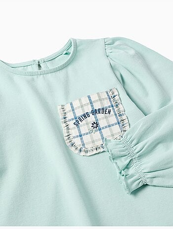 T-shirt en coton à manches longues avec poche