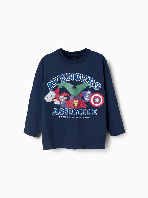 T-shirt en coton à manches longues et imprimé Avengers - Kiabi T-shirt en coton à manches longues et imprimé Avengers - Kiabi