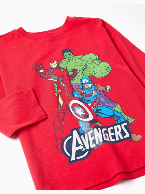 T-shirt en coton à manches longues et imprimé Avengers - Kiabi
